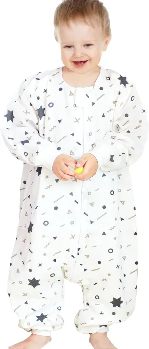 toddler Muslin Original 100% Cotton Sleeping Sack Sleep Bag with legs Baby Wearable Blankets Long Sleeves 1-4T