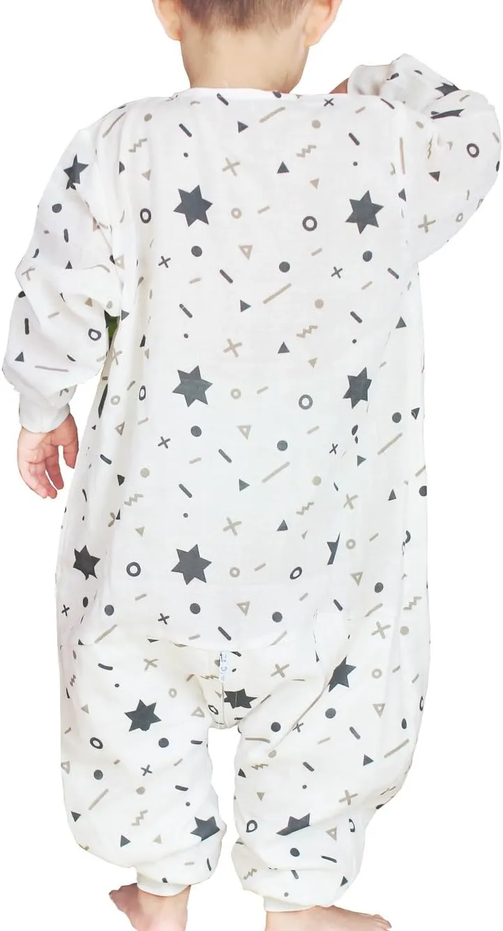 toddler Muslin Original 100% Cotton Sleeping Sack Sleep Bag with legs Baby Wearable Blankets Long Sleeves 1-4T