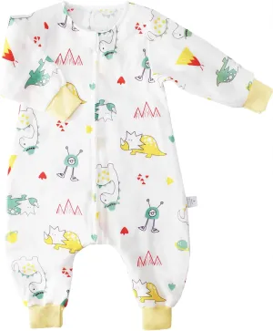toddler Muslin Original 100% Cotton Sleeping Sack Sleep Bag with legs Baby Wearable Blankets Long Sleeves 1-4T
