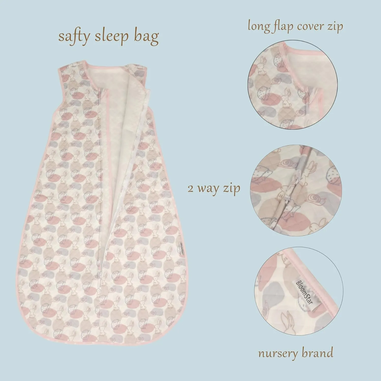 Toddler Sleep Sack (18-36 Months) Tog 1.5 Baby Wearable Blanket 2-3t Cotton Warm 4 Seasons Girl Large Quilted Infant Sleeping Bag Soft Sleeveless Sleeper Bag
