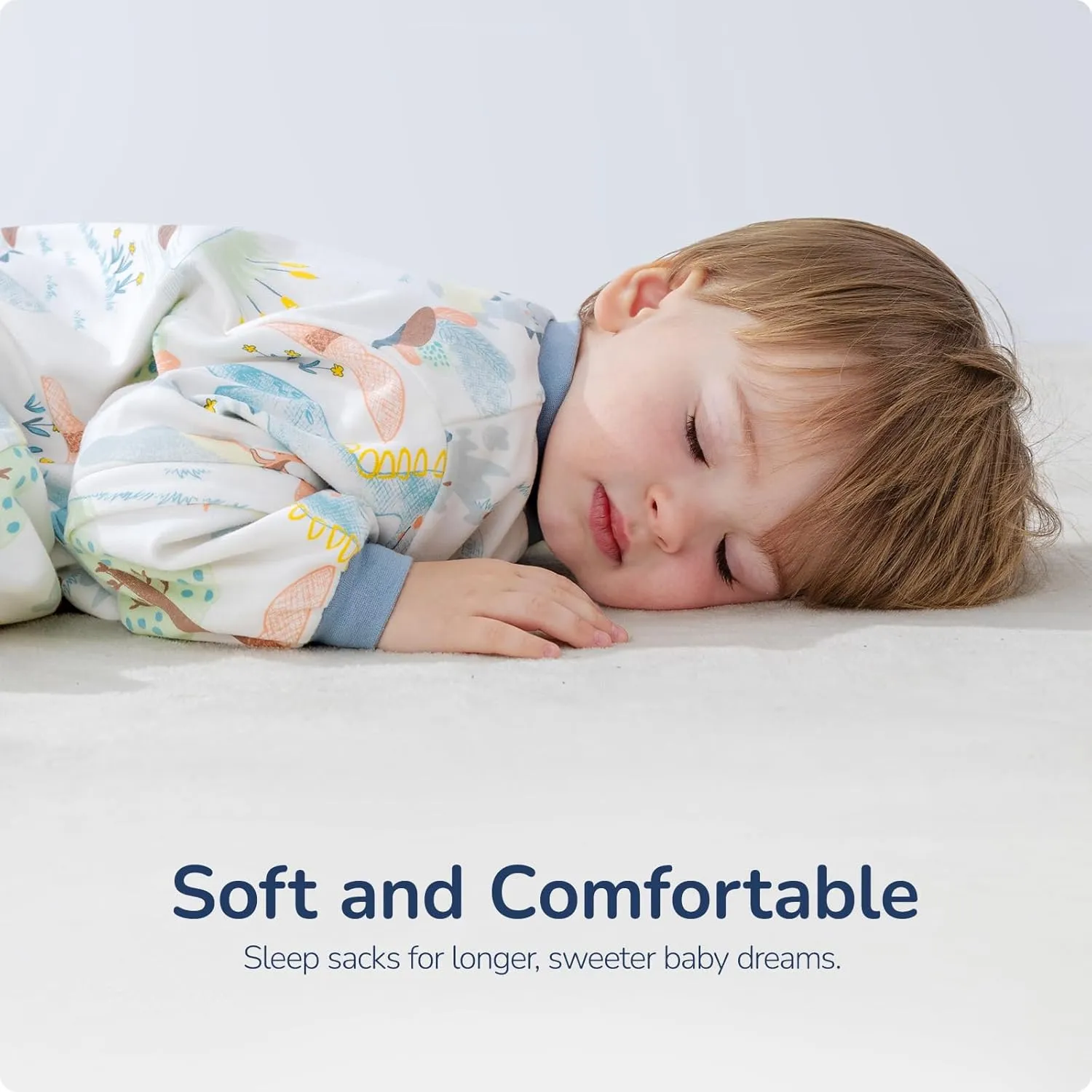 Toddler Sleep Sack with Feet, 1.0 TOG Removable Long Sleeve Combed Cotton Sleep Sack with Legs, Soft Wearable Blanket Baby Sleeping Bag for Kids 24-36 Months