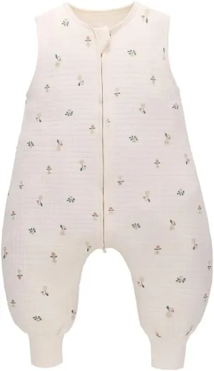 Toddler Sleep Sack with Feet 1.0 Tog,100% Cotton Sleeveless Split-leg Sleeping Bag for Early Walkers,For 0-3 Years Old