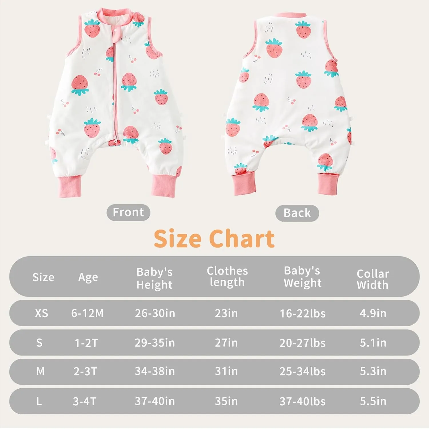 Toddler Sleep Sack with Feet 1t-2t, 2.5 TOG Thermostatic Infant Sleeping Sack with Legs, Soft Cotton Quilted Baby Wearable Blanket, 2-Way Zipper Baby Warm Sleep Bag Walker for Winter