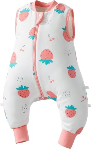 Toddler Sleep Sack with Feet 1t-2t, 2.5 TOG Thermostatic Infant Sleeping Sack with Legs, Soft Cotton Quilted Baby Wearable Blanket, 2-Way Zipper Baby Warm Sleep Bag Walker for Winter