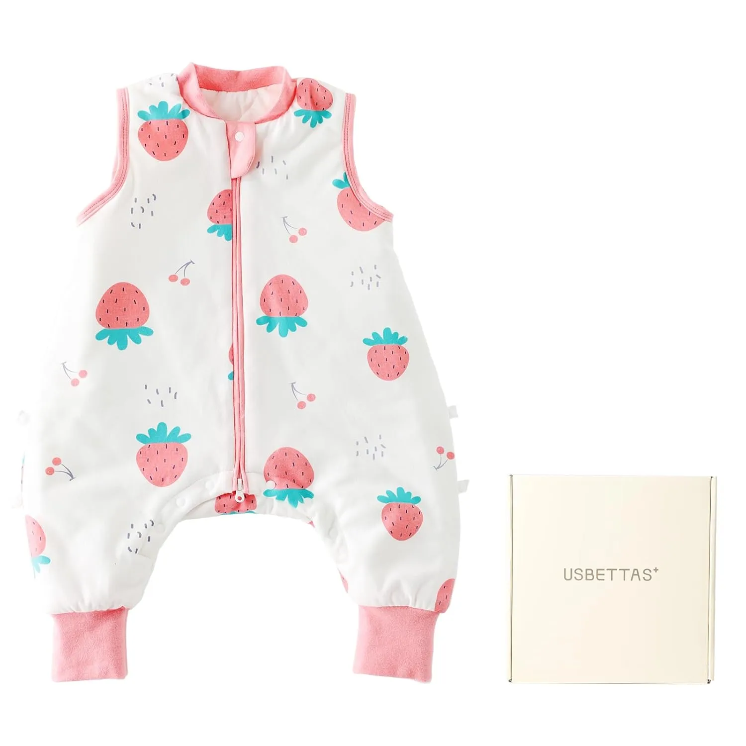 Toddler Sleep Sack with Feet 1t-2t, 2.5 TOG Thermostatic Infant Sleeping Sack with Legs, Soft Cotton Quilted Baby Wearable Blanket, 2-Way Zipper Baby Warm Sleep Bag Walker for Winter