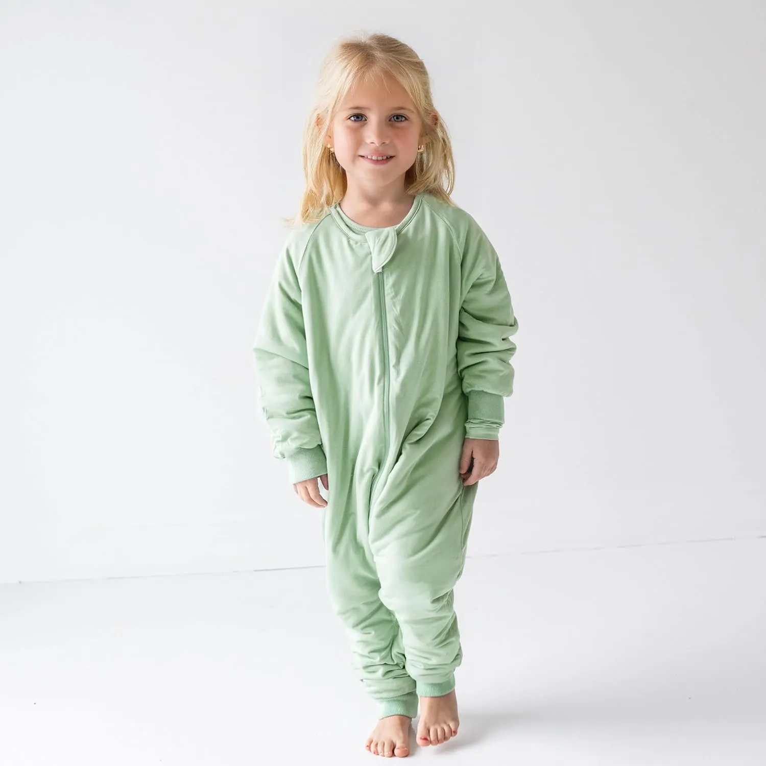 Toddler Sleep Sack with Feet, Long Sleeve 1.0 TOG Baby Sleeping Bag with Legs, 2-Way Zipper Wearable Blanket for Walkers, Berry
