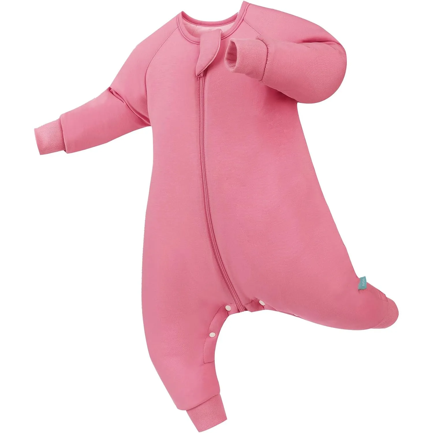 Toddler Sleep Sack with Feet, Long Sleeve 1.0 TOG Baby Sleeping Bag with Legs, 2-Way Zipper Wearable Blanket for Walkers, Berry