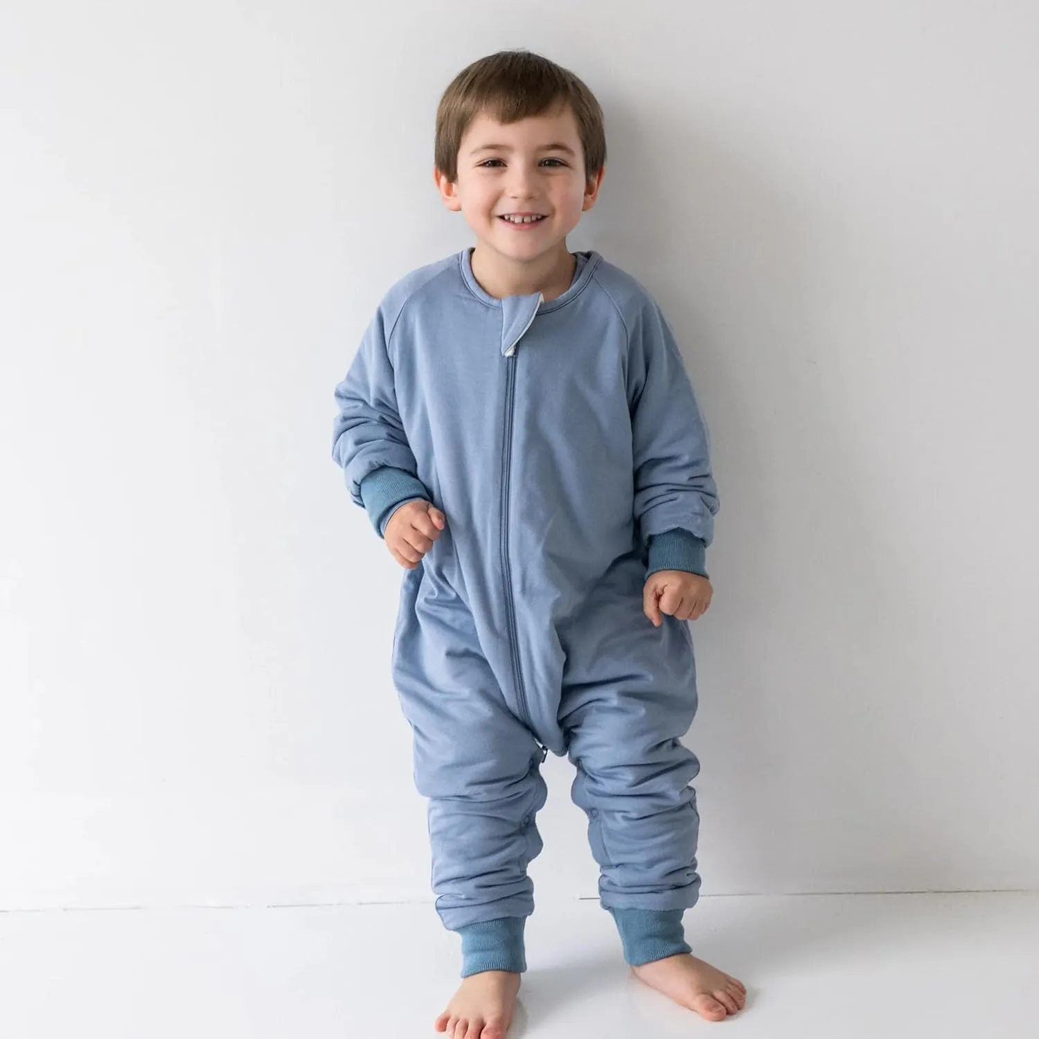 Toddler Sleep Sack with Feet, Long Sleeve 1.0 TOG Baby Sleeping Bag with Legs, 2-Way Zipper Wearable Blanket for Walkers, Berry