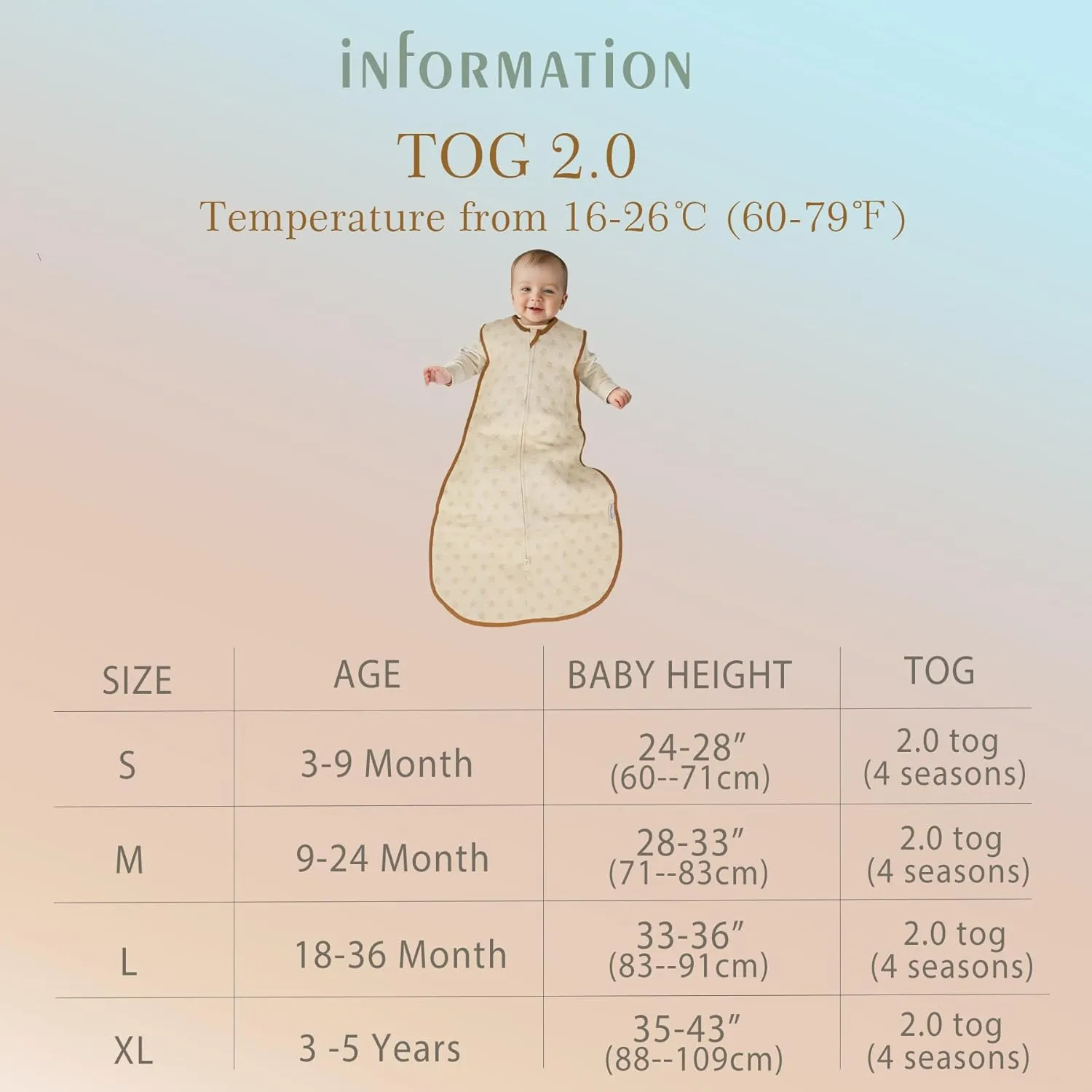 Toddler Sleeping Sack 2-3T Large Tog 2.0 Cotton Warm Baby Wearable Blanket Sleeping Bag 18-36 Months Sleeveless 4 Seasons Soft Quilted with Filling Unisex Infant Sleeper Sack