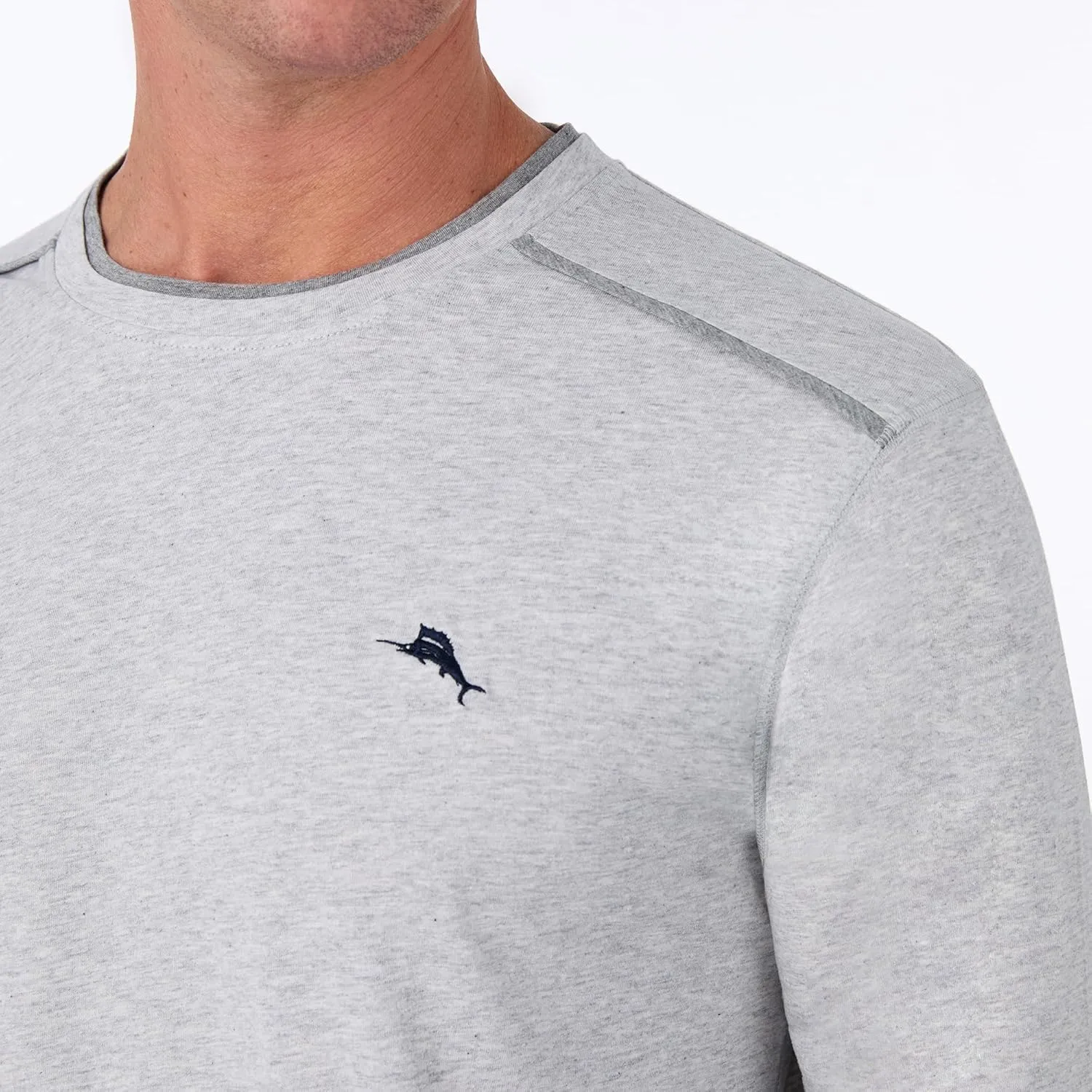 Tommy Bahama - Men's Essential T Shirt, Long Sleeve Crew Neck Cotton Blend Top for Sleep or Lounge