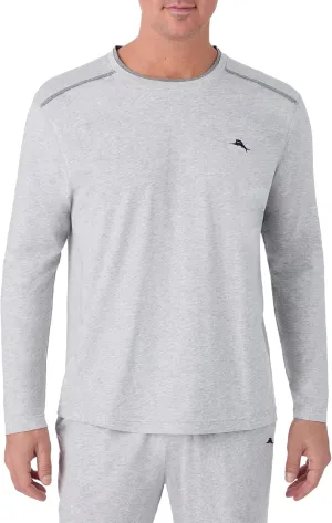 Tommy Bahama - Men's Essential T Shirt, Long Sleeve Crew Neck Cotton Blend Top for Sleep or Lounge