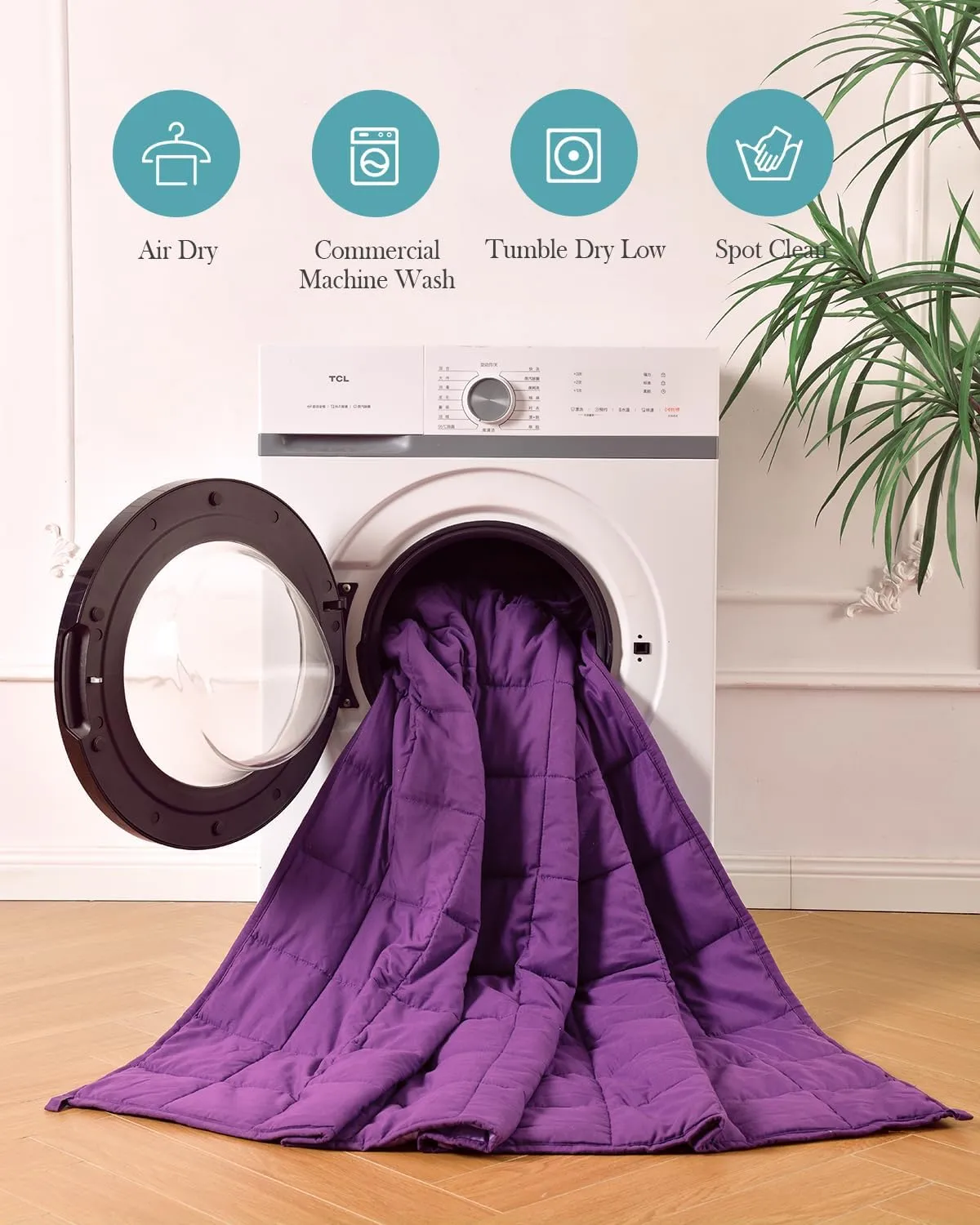 Topblan Weighted Blanket Full Size, Breathable Ultra Soft 12lbs Weighted Blanket for Adults, Weighted Blanket for Bed Sofa,Warm Heavy Blanket Machine Washable,48 x 72 inches, Purple