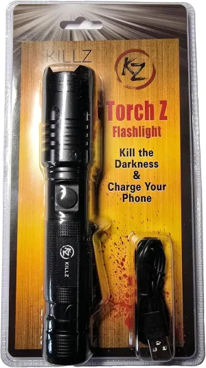 Torch Z LED Rechargable Flashlight with Power Bank, Adjustable Beam, Portable for Camping and Outdoor Use