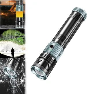 Torchmaster X9 Multi-Mode Tactical Flashlight,Torchmaster X9 Flashlight,Torch Master Flashlight,LED Flashlights High Lumens Rechargeable,with 8 Modes,Adjustable Zoom,Ipx7 Waterproof (#A)