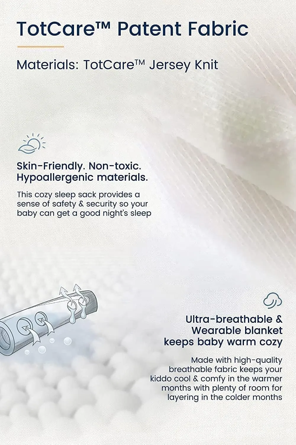 TotAha Animal Sleep Sack 0-6-12-24 Months, 0.5 TOG Light Sleeping Sacks, Buttery Soft Baby Sleep Bag with 2-way Safe Zipper