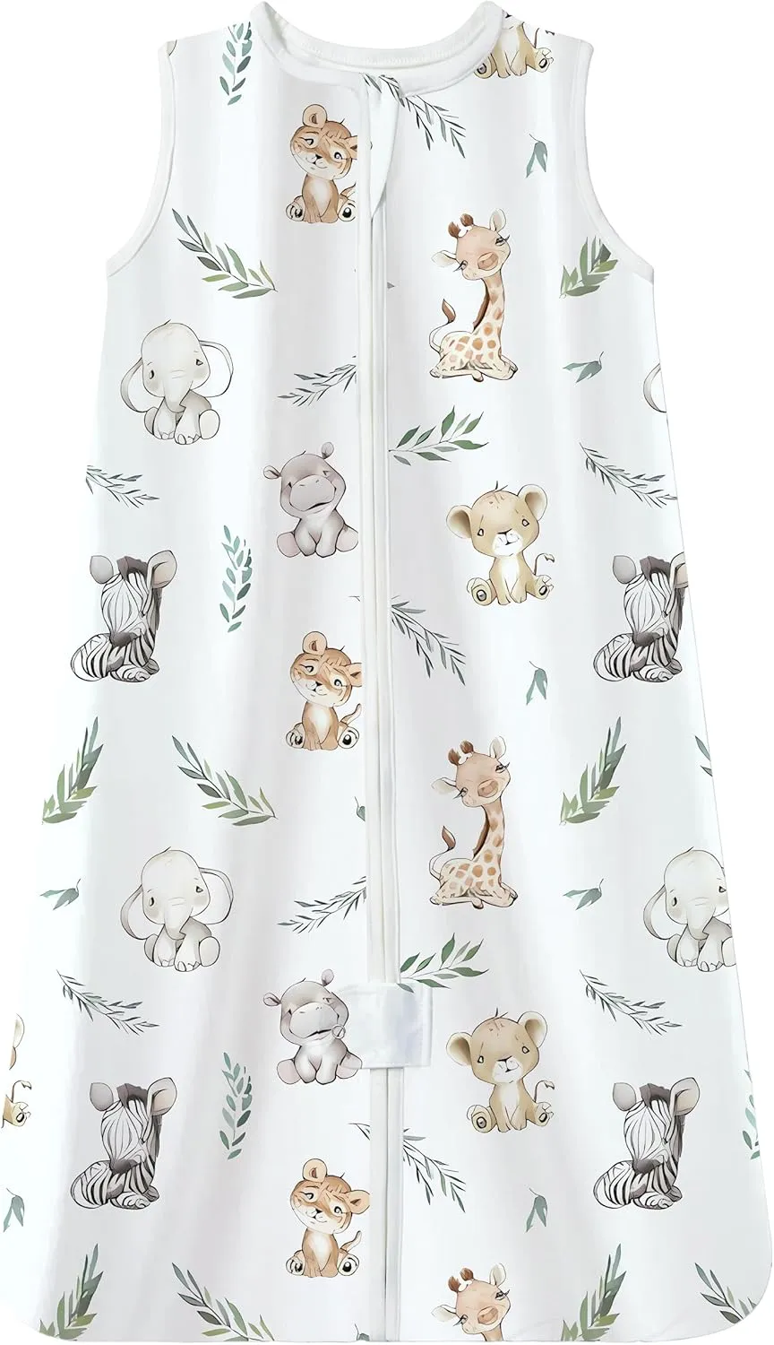 TotAha Animal Sleep Sack 0-6-12-24 Months, 0.5 TOG Light Sleeping Sacks, Buttery Soft Baby Sleep Bag with 2-way Safe Zipper