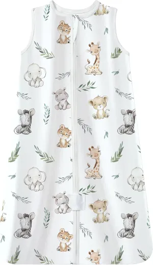 TotAha Animal Sleep Sack 0-6-12-24 Months, 0.5 TOG Light Sleeping Sacks, Buttery Soft Baby Sleep Bag with 2-way Safe Zipper
