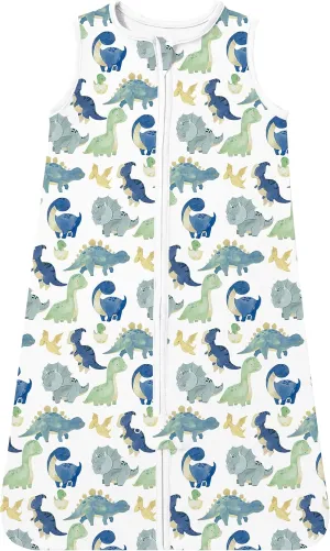 TotAha Dinoaurs Sleep Sack,0.5 TOG Light Sleeping Sacks, Buttery Soft Wearable Blanket Baby Sleep Bag with 2-way Zipper