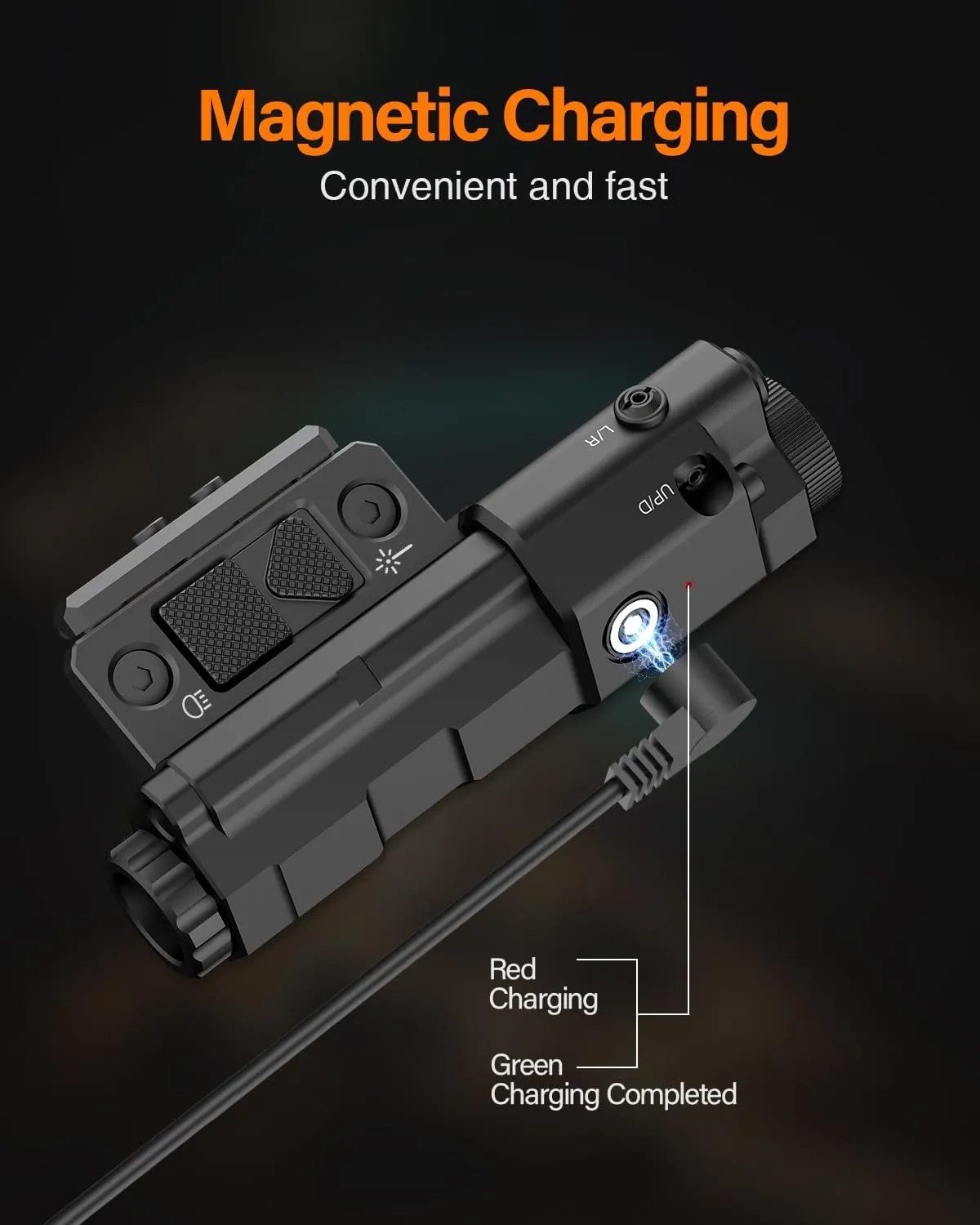 TOUGHSOUL Flashlight Laser Sight Combo, Max 1600 Lumen Rechargeable Green Laser Flashlight