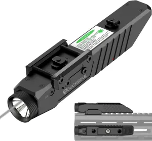 TOUGHSOUL Mlok Picatinny 2 in 1 Tactical Flashlight with Infrared IR Laser Sight Combo, Body Material Polymer 1450 Lumen Light with Rechargeable Battery