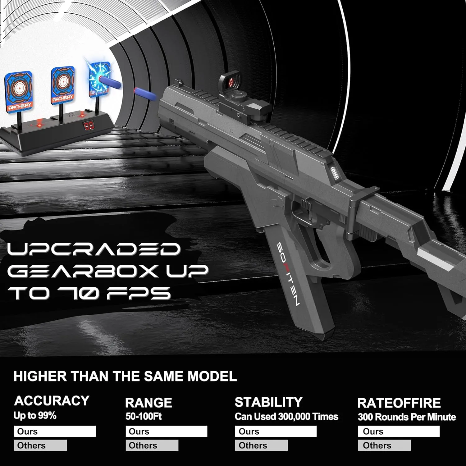 Toy Gun Automatic Sniper Rifle Tactical Vest Toy Foam Blaster with 150 Darts IR and Flashlight Foldable Stock The Shooting Activity Game for Kids Age 8-12 Gifts for Birthday Xmas