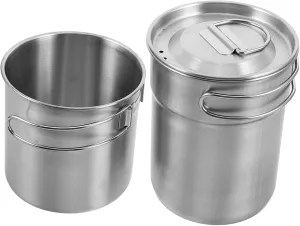 Toyvian 2pcs Stainless Steel Camping Cups with Foldable Handles Lightweight Stackable Mugs for Outdoor Hiking and Picnics Durable Insulated Drinking Cups for Beer