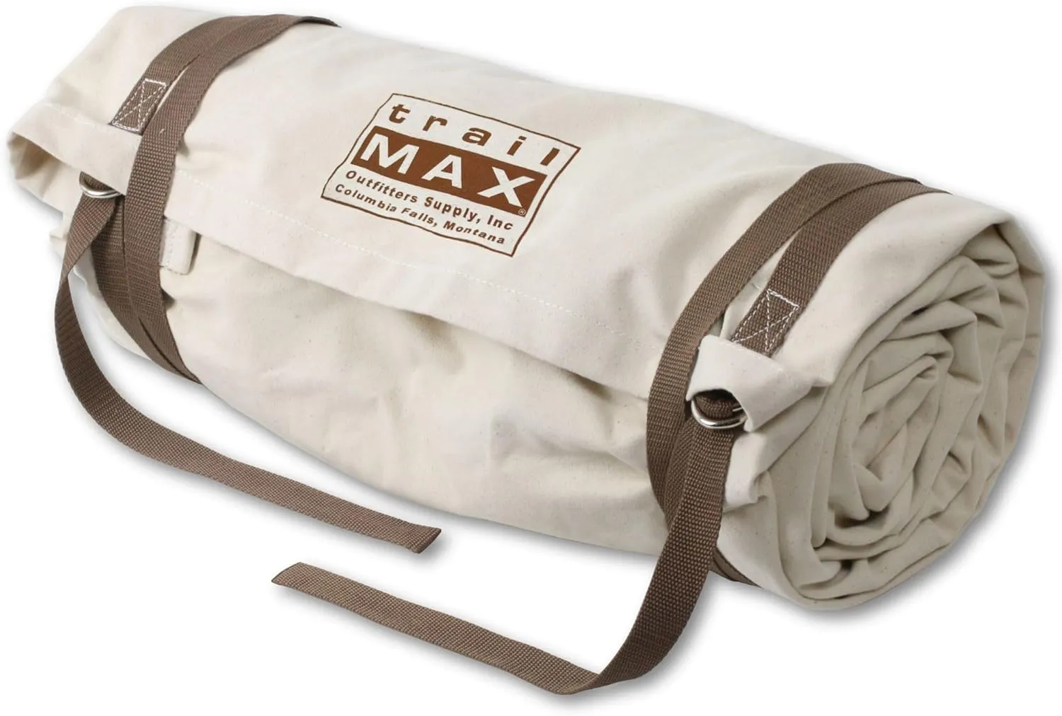 TrailMax Canvas Cavalry-Style Cowboy Bedroll; Premium Lined Sleeping Bag Cover; Durable 12oz Canvas; Comfy Flannel Liner; Winter Camping Sleeping Bed Roll; Cowboy Bed Roll for Camping