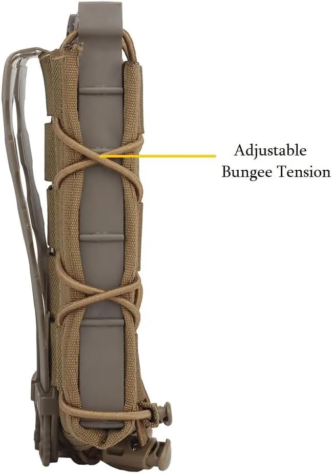 Triple Extended MP5 MP7 Mag Pouch, 3 Molle Long 9mm Tactical Magazine Holster Quick Pull Flashlight Holder Belt Vest Mount