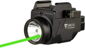 TrustFire GM23S Pistol Light Weapon Light 800-Lumen Rail Mounted Type C Rechargeable Tactical Light with Green Aiming Laser