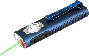 TrustFire Mini X3 Rechargeable EDC Flashlight with White Light, Flood Light, Red Light, Green Beam, 1050 Lumens Portable Flat Flashlights, Fourfold Light Sources Pocket Lights IPX6 (Dark Blue)