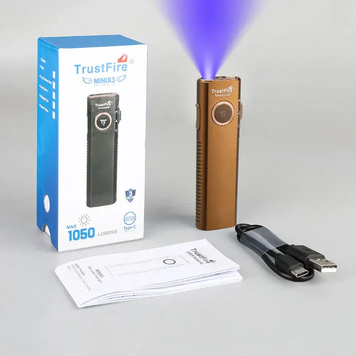 TrustFire MiniX3 EDC Multi-Function Flashlight Available with white light, flood light, green laser, and UV or red light options(BUY NOW AND ENJOY AUTOMATIC 20% OFF)