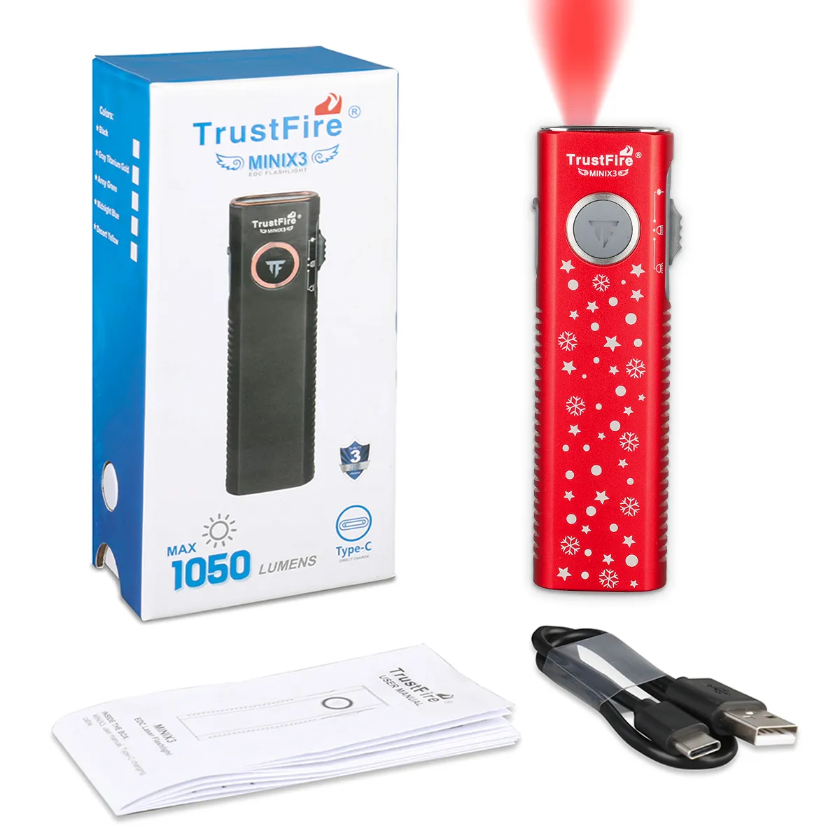 TrustFire MiniX3 EDC Multi-Function Flashlight Available with white light, flood light, green laser, and UV or red light options(BUY NOW AND ENJOY AUTOMATIC 20% OFF)