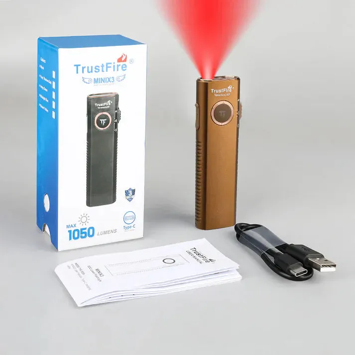 TrustFire MiniX3 EDC Multi-Function Flashlight Available with white light, flood light, green laser, and UV or red light options(BUY NOW AND ENJOY AUTOMATIC 20% OFF)
