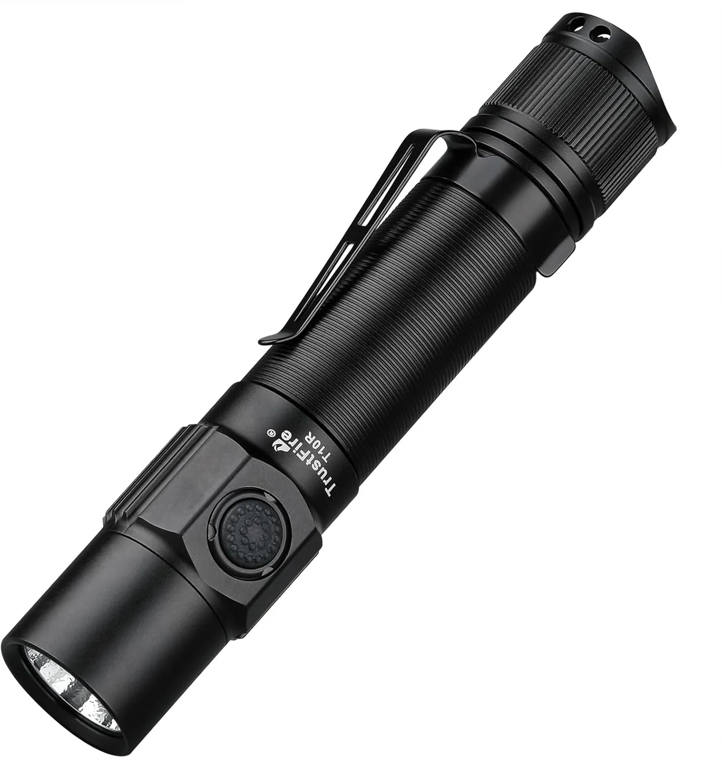 TrustFire T10R Flashlight High Lumens, 1800 Lumnen Rechargeable Flashlights 5 Modes Super Bright LED Tactical Flashlight IP68 Pocket EDC Flash Light for Camping, Emergency, Rescue, Hunting, Repair