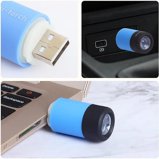 UCEC Mini Keychain Flashlight, Travel Flashlight USB Torch Rechargeable Colorful LED Flashlight High-Powered Pocket Keychain Flashlights, 8 Pack