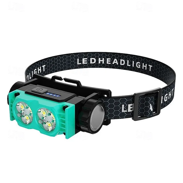 Ultra-Light USB Rechargeable HeadLamp with Magnet & Power Display - 3 Modes Portable & Bright for Night Work Hiking Camping Travel & Dog Walks (Batteries Included)