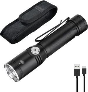 ULTRAFIRE Mini Flashlight USB Rechargeable,1080 High Lumens LED Flashlight with Holster,6 Modes,Waterproof Handheld Small Flash Light for Camping, Outdoor, Emergency SP65