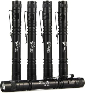 ULTRAFIRE Pocket-Sized Flashlight,UF-3AL,Penlight with White LED,80 Lumens,5 Pack (Flashlight Only)