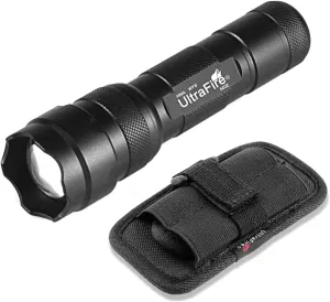 ULTRAFIRE Single Mode Mini Flashlight with Holster,1200 High Lumen Zoomable Handheld LED Flashlight Duty Flashlights with Belt Holster and Charger Bright Small Flash Light 502z