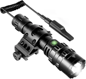 ULTRAFIRE Tactical Flashlight with Picatinny Mount, 1200 Lumens Weapon Light with Pressure Switch, 5 Modes Super Bright Picatinny Rail Flashlight UF-1102