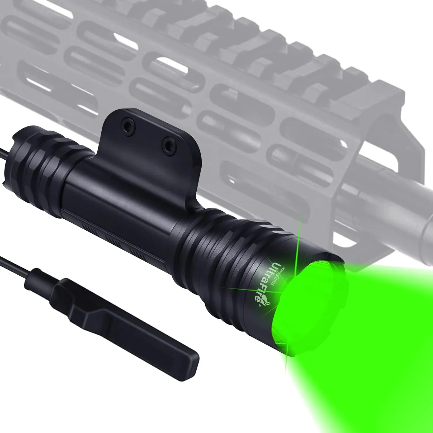 ULTRAFIRE V21-G Hunting Green Flashlight Set, 328 Yards Long Range LED Tactical Flashlight Predator Light,Night Hunting Light for Hog Pig Coyote