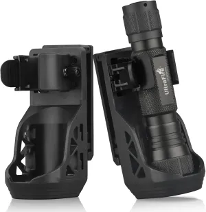 ULTRAFIRE W66 Tactical Flashlight Holster 2 Pack, Rotatable Duty Belt Flashlight Holder with Lever Side Lock System, Only Suitable for 0.9"-1.2" Diameter Flashlights