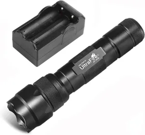 ULTRAFIRE WF-502B LED Mini Flashlight,Ultra Bright 1000 Lumens Tactical Flashlights V6 LED 5-Modes,with UFB22 and Charger Small Handheld Flashlight