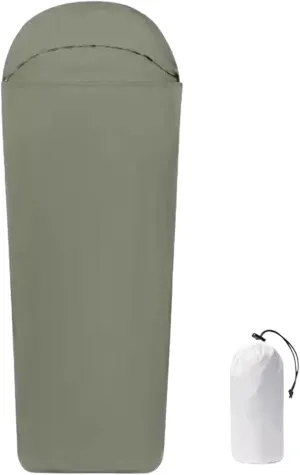 Ultralight 4.5oz Sleeping Bag Liner for Adults - Travel Sleep Sack & Sheets, Full-Length, Machine Washable, Comfy for Backpacking, Camping, Hotel & Hostels