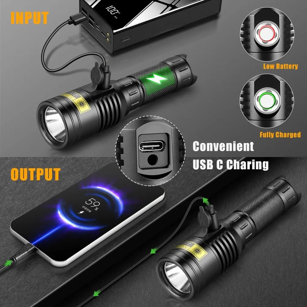 UniqueFire 1602 395nm UV Flashlight, High Power USB Rechargeable UV Resin Light, 2 Mode Mini LED Handheld Uv Flashlights Powerful Handheld Detector for Pet Urine, Fluorescence etc. (uv395nm_1602)