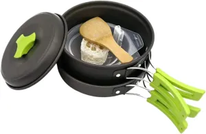 UPKOCH Portable Camping Cookware Person Outdoor Cooking Utensils with Non Stick Frying Pan Handle for Hiking