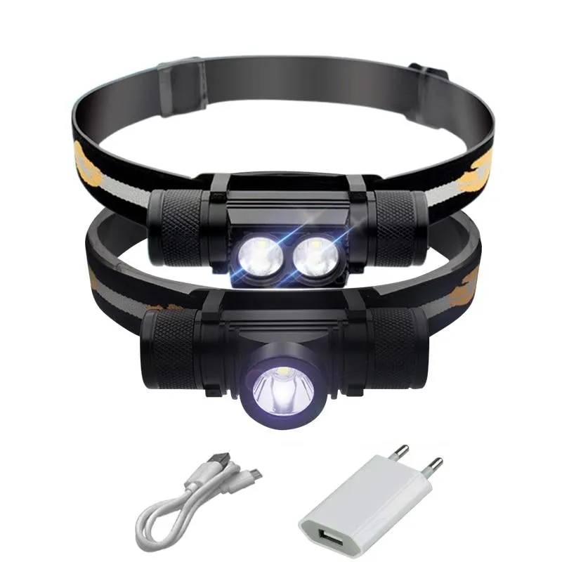 USB led headlamp cree xm l2 headlight 18650 rechargeable battery flashlight Head torch led head light waterproof mining lanterna
