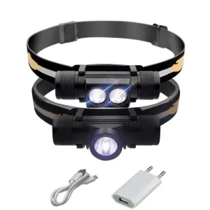 USB led headlamp cree xm l2 headlight 18650 rechargeable battery flashlight Head torch led head light waterproof mining lanterna