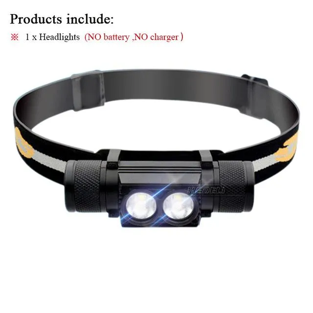 USB led headlamp cree xm l2 headlight 18650 rechargeable battery flashlight Head torch led head light waterproof mining lanterna