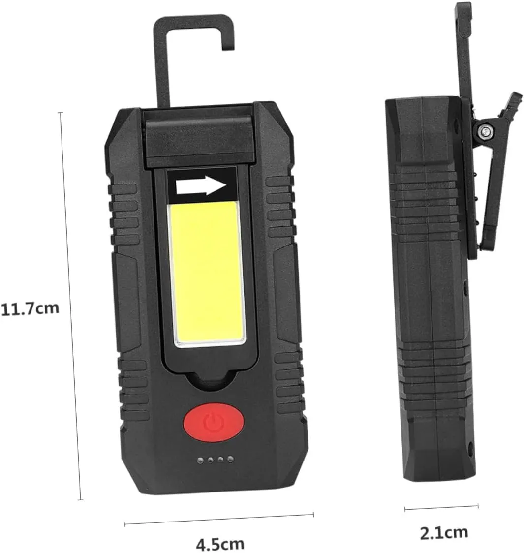 USB Rechargeable LED with Cob Technology Lighting Modes Including Flashing Portable Camping Lamp with Hook and Magnet Brightness